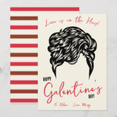 愛は髪の中にある，ヘアタイ，スクルンチーのギフトカード 招待状 (正面/裏面)