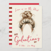 愛は髪の中にある，ヘアタイ，スクルンチーのギフトカード 招待状 (正面/裏面)