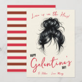 愛は髪の中にある，ヘアタイ，スクルンチーのギフトカード 招待状 (正面/裏面)