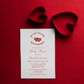 愛は2人の双子の赤ちゃんシャワーハートによって成長している 招待状