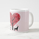 愛は4つの手とテールドッグの恋人バレンタイン ジャンボコーヒーマグカップ (正面右)