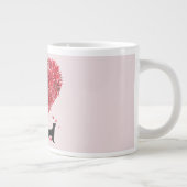 愛は4つの手とテールドッグの恋人バレンタイン ジャンボコーヒーマグカップ (右)