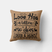 愛は4文字を持っているので鹿&狩り クッション (裏面)
