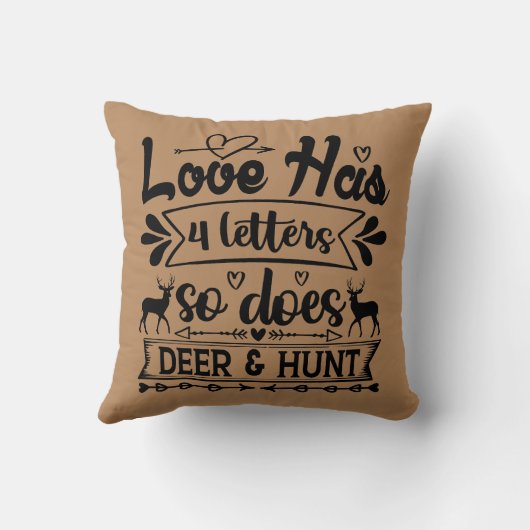 愛は4文字を持っているので鹿&狩り クッション (裏面)