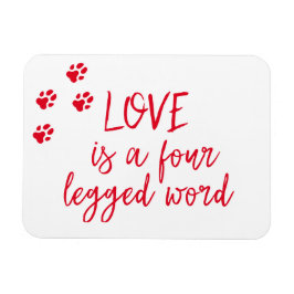 愛は4本足の単語である – かわいい犬の引用文 マグネット