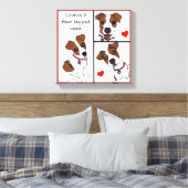 愛は4本足の単語、漫画のポートレートキャンバス キャンバスプリント (インサイチュ (寝室))