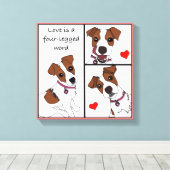 愛は4本足の単語、漫画のポートレートキャンバス キャンバスプリント (インサイチュ (ウッドフロア))