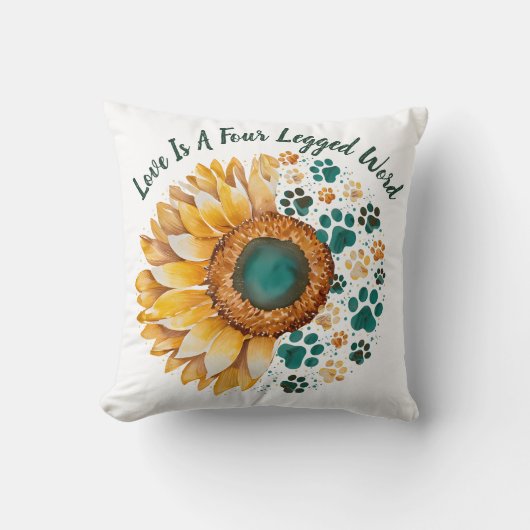 愛は4本足の単語、犬の恋人、犬の母である クッション (正面)