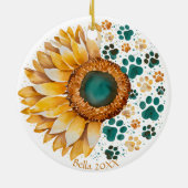 愛は4本足の単語、犬の恋人、犬の母である セラミックオーナメント (裏面)