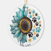 愛は4本足の単語、犬の恋人、犬の母である セラミックオーナメント (左)