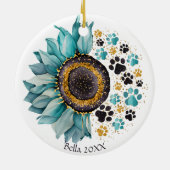 愛は4本足の単語、犬の恋人、犬の母である セラミックオーナメント (裏面)