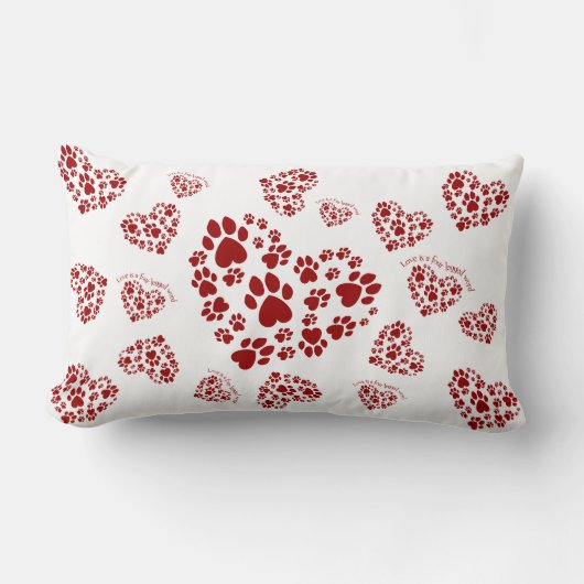 愛は4脚の単語です ランバークッション (正面)