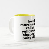 愛は…マグで転がられるマシュマロです ツートーンマグカップ (正面左)