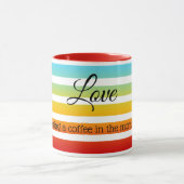 愛は…レインボーカラフルストライプズマグ マグカップ (中央)