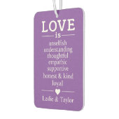 愛は…名前をカスタムする&カラーエアーフレッシュナー カーエアーフレッシュナー (左)