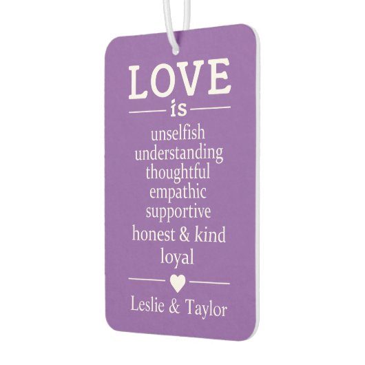 愛は…名前をカスタムする&カラーエアーフレッシュナー カーエアーフレッシュナー (左)