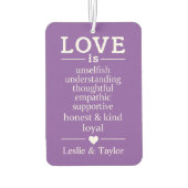 愛は…名前をカスタムする&カラーエアーフレッシュナー カーエアーフレッシュナー (裏面)