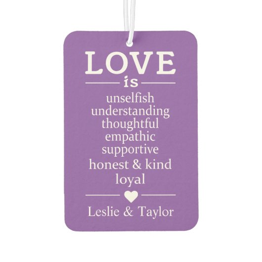 愛は…名前をカスタムする&カラーエアーフレッシュナー カーエアーフレッシュナー (裏面)