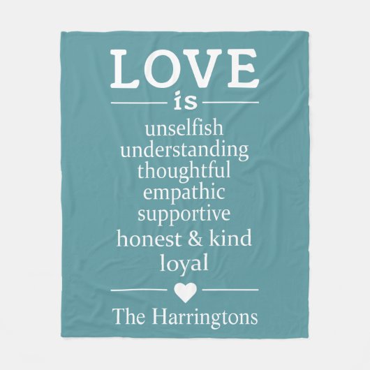 愛は…名前をカスタムする&カラーフリースブランケット フリースブランケット (正面)