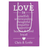 愛は…名前をカスタムする&カラーメディア抱き枕 ミディアムペーパーバッグ (裏面)