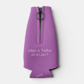 愛は…名前をカスタムする、日付と色のボトルクール ボトルクーラー (裏面)