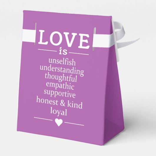 愛は…名前をカスタムする、日付と色の好意ボックス フェイバーボックス (裏面サイド)