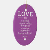 愛は…名前をカスタムする、日付と色オーナメント セラミックオーナメント (右)