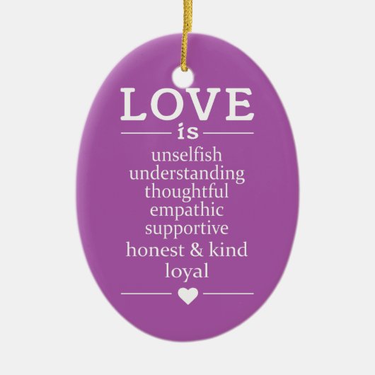 愛は…名前をカスタムする、日付と色オーナメント セラミックオーナメント (正面)