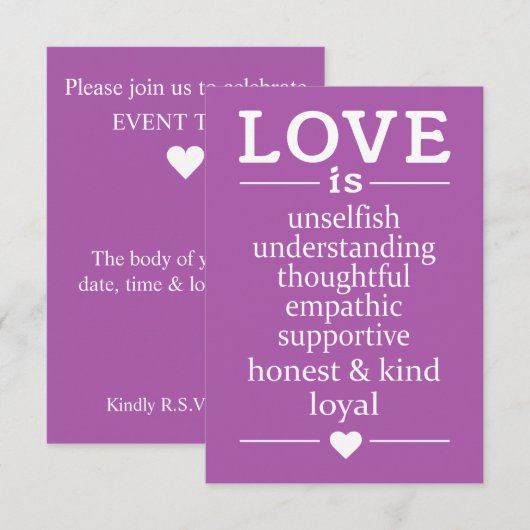 愛は…招待状カスタム 招待状 (正面/裏面)
