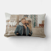 愛は |重ねモダン合せカスタムのハッピーカップル写真 ランバークッション (正面)