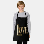 愛は、黄金の言葉、子供の完全なプリントエプロン エプロン (着用した状態)