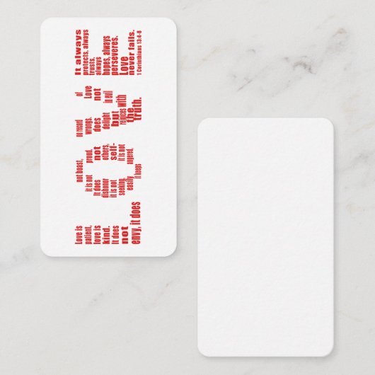 愛は… 1コリント13:4-8聖書の聖句 エンクロージャーカード (正面/裏面)