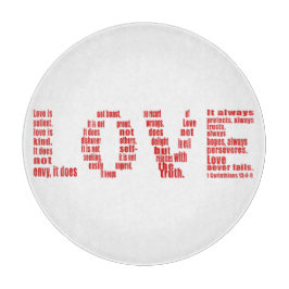 愛は… 1コリント13:4-8聖書の聖句 カッティングボード