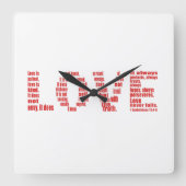 愛は… 1コリント13:4-8聖書の聖句 スクエア壁時計 (正面)