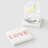 愛は… 1コリント13:4-8聖書の聖句 ストーンコースター (横)