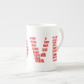 愛は… 1コリント13:4-8聖書の聖句 ボーンチャイナマグカップ (正面右)