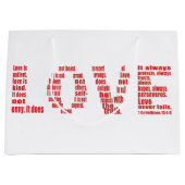 愛は… 1コリント13:4-8聖書の聖句 ラージペーパーバッグ (正面)