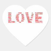 愛は… 1コリント13:4-8聖書の聖句Tailable ハートシール (正面)