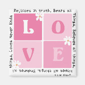 愛は… 1コリント13:6-7 マグネット (正面)