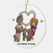 愛はAinsleyによって家族を作ります--オーナメント セラミックオーナメント (左)