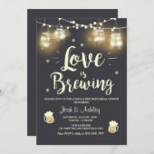 愛はbbqのリハーサルのブライダルシャワーを醸造しています 招待状 (正面/裏面)
