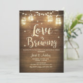 愛はBBQリハーサルブライダルシャワーの木材 招待状 (スタンド正面)