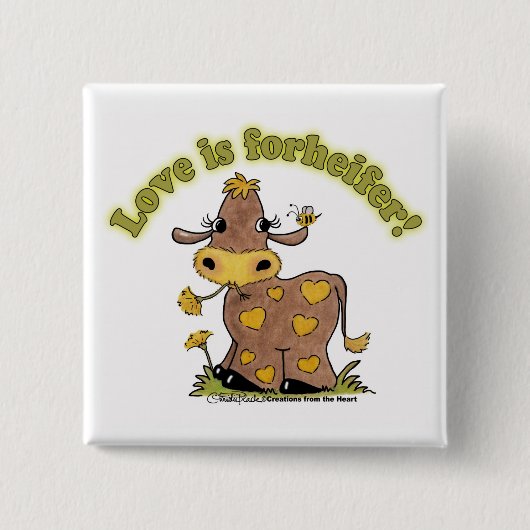 愛はHEIFER 缶バッジ (正面)