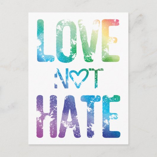 愛はLGBTQ+を憎まないプライド ポストカード (正面)