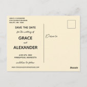 愛ひまわりエレガントの結婚式の日付の後を保存 ポストカード (裏面)