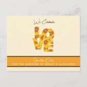 愛ひまわりエレガントの結婚式の日付の後を保存 ポストカード (正面)