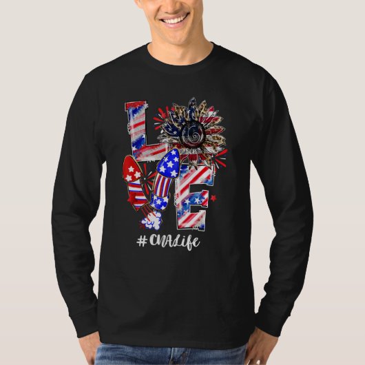 愛ひまわりヒョウ花火Cnaライフ4th Of J Tシャツ (正面)