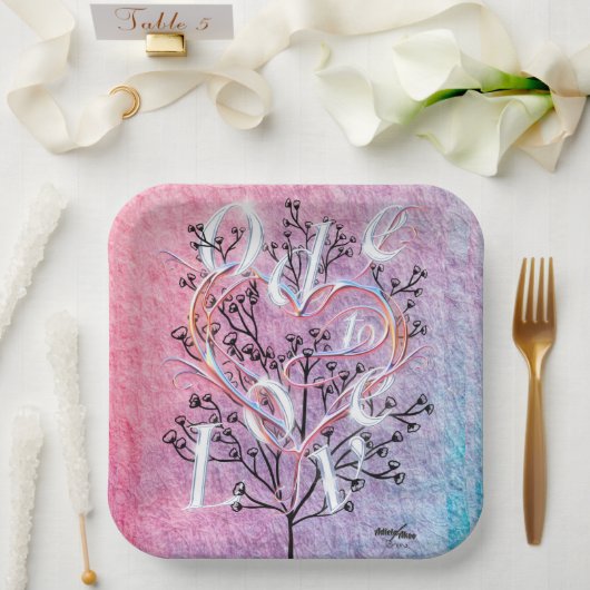 愛へのオード・ペーパープレート　詩人アドゥエラ・アコオ作 ペーパープレート (ウェディング)