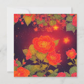 愛への情熱を象徴する赤はっきりした色 招待状 (裏面)