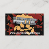 愛または憎悪の握りこぶしカード 名刺 (裏面)